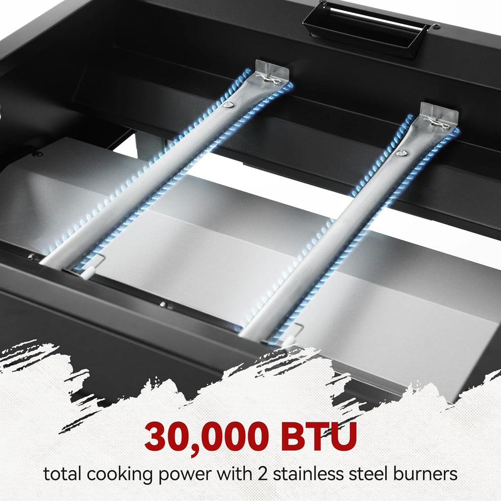 Black 2-Burner Propane Gas Griddle with 450 Sq. In. Cooking Area G9578