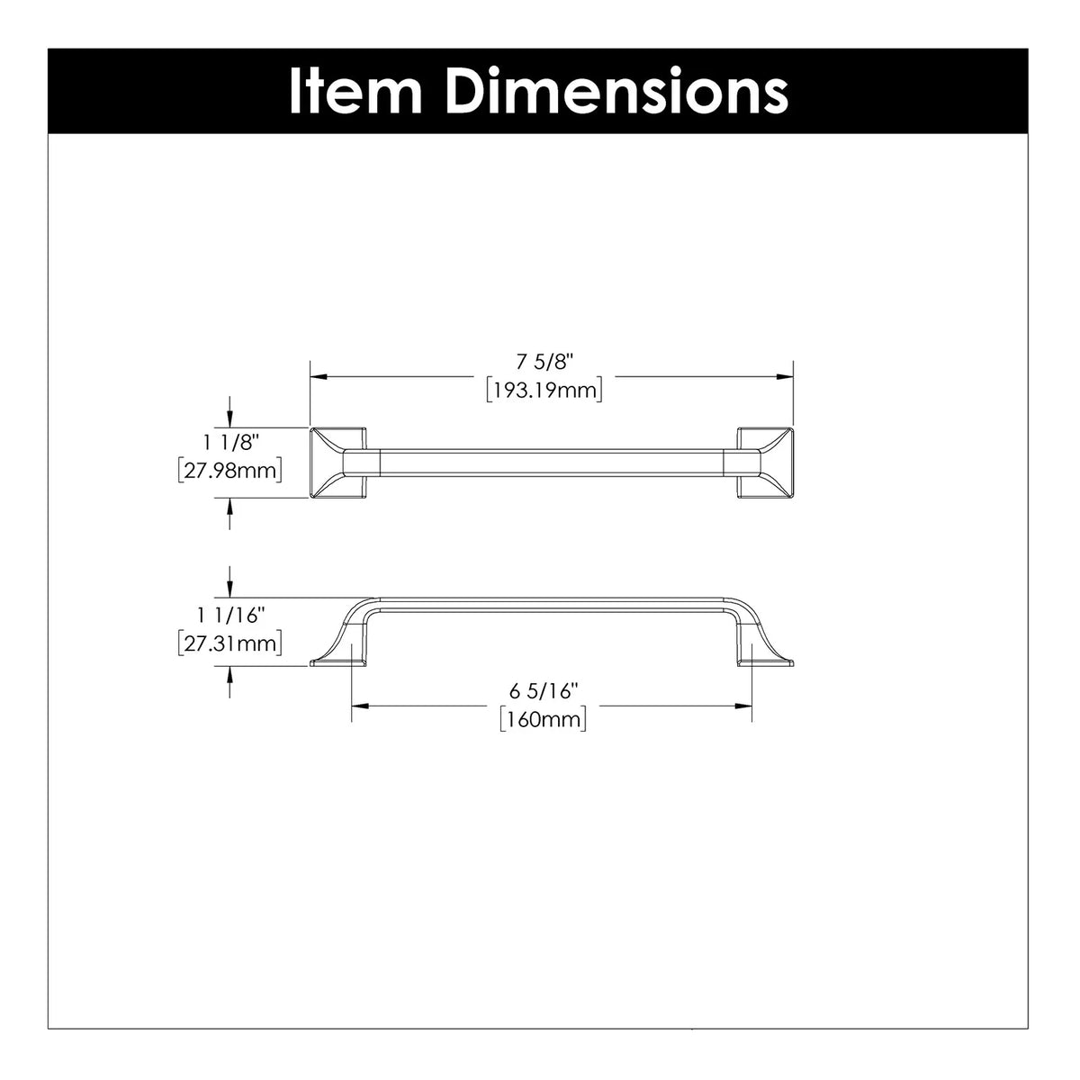 6-5/16" Center To Center Cabinet Hardware T174630