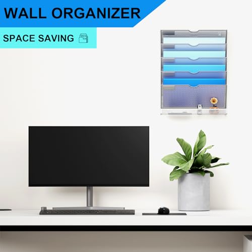 Black 10 Tier Wall Mounted File Organizer V704