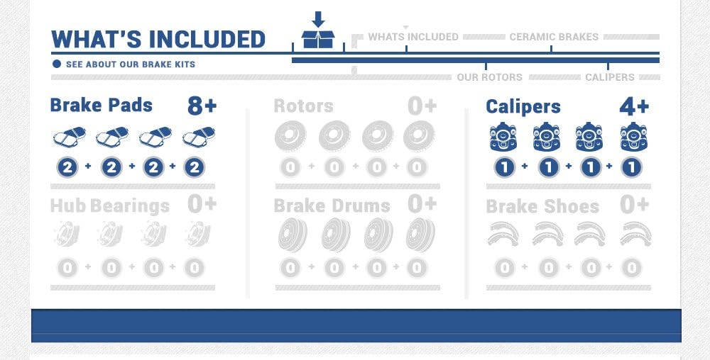 Red Semi-Loaded Calipers and Ceramic Pads Brake Kit U56931