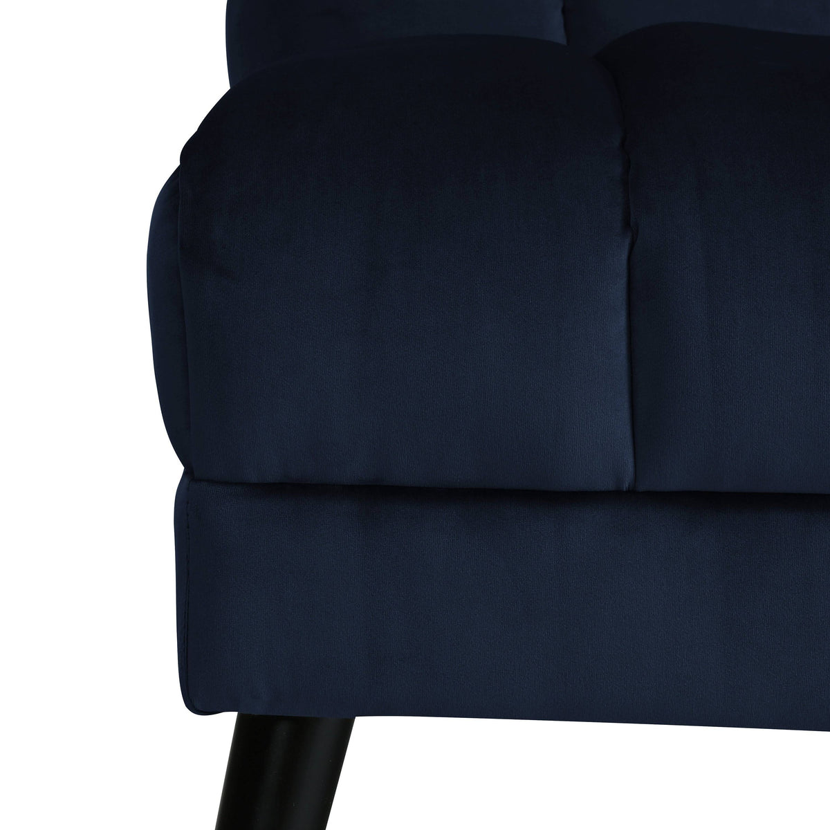 Navy Blue Velvet Armless Loveseat K60952