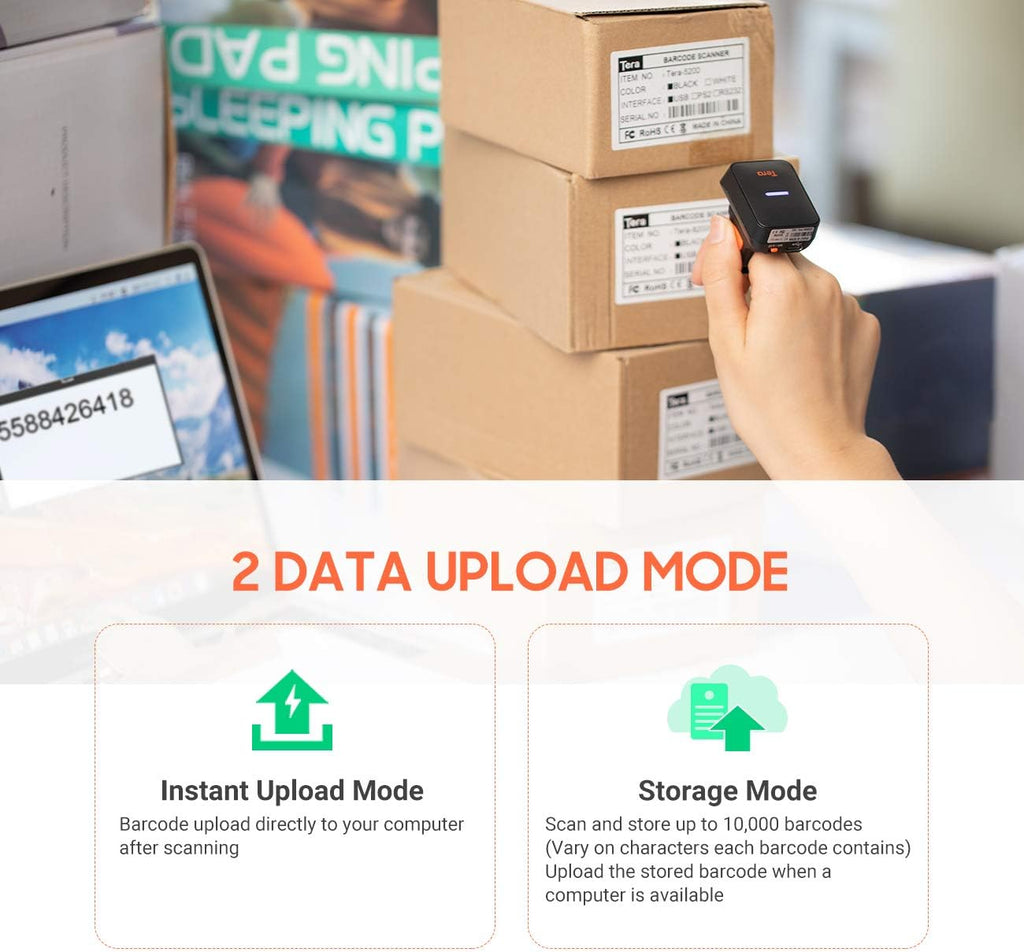 Wireless Ring Barcode Scanner with Bluetooth X161198
