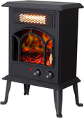 1500W Portable Infrared Electric Fireplace Heater with Realistic Flame Effects O7117