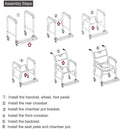 Medical Commode Toilet Rolling Shower Chair With Casters C630