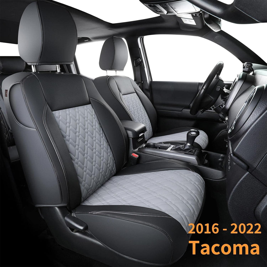 Tacoma Seat Covers Water Proof Faux Leather Full Set Black Red C864155