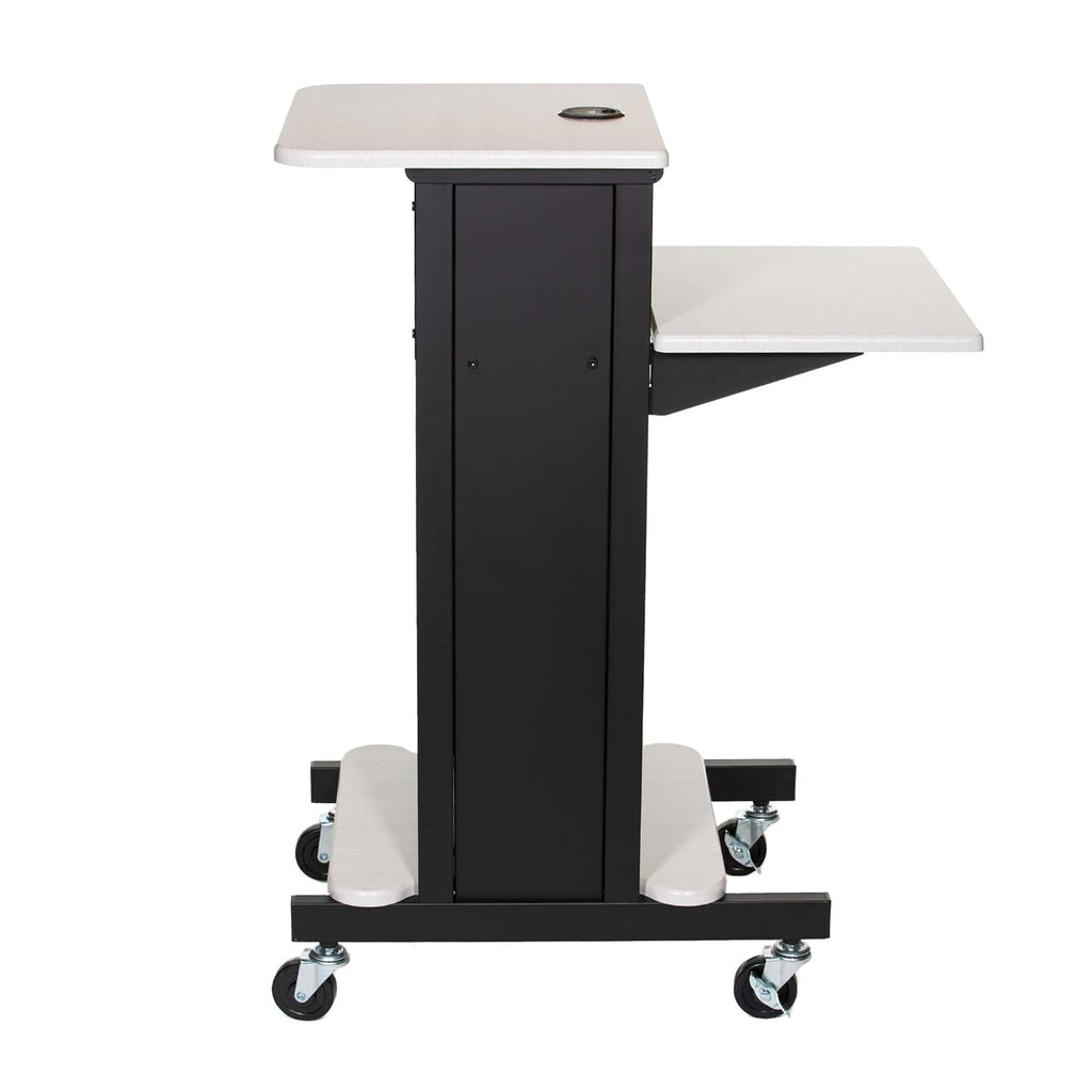 Presentation Cart and Stand, Steel Frame, Ivory Woodgrain K2781