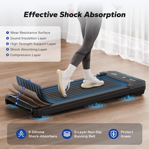 Walking Pad, Under Desk Treadmill, 2 in 1 Quiet Portable Mini Treadmill with Remote Control N424