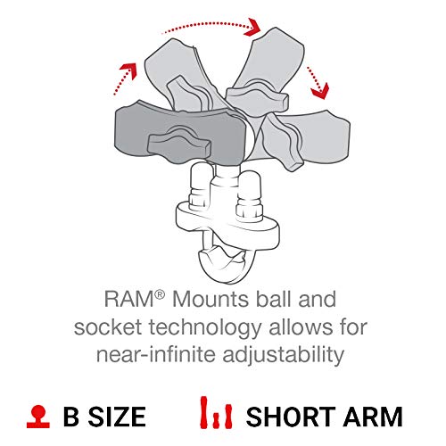 Large Phone Mount with Handlebar U-Bolt Base and Short Arm B2199