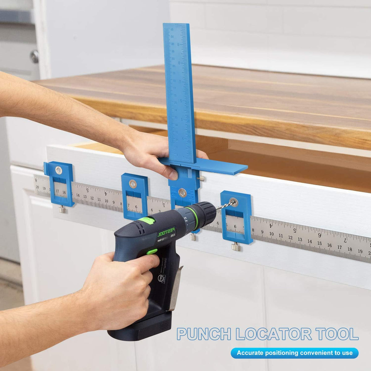 Cabinet Hardware Jig Tool Adjustable Drill Template Guide Pack of 2 G3279