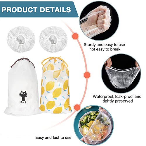 200PCS Reusable Elastic Plastic Bowl Covers L296172