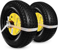Flat Free Polyurethane Tires with Steel Rim Pack of 2 I928
