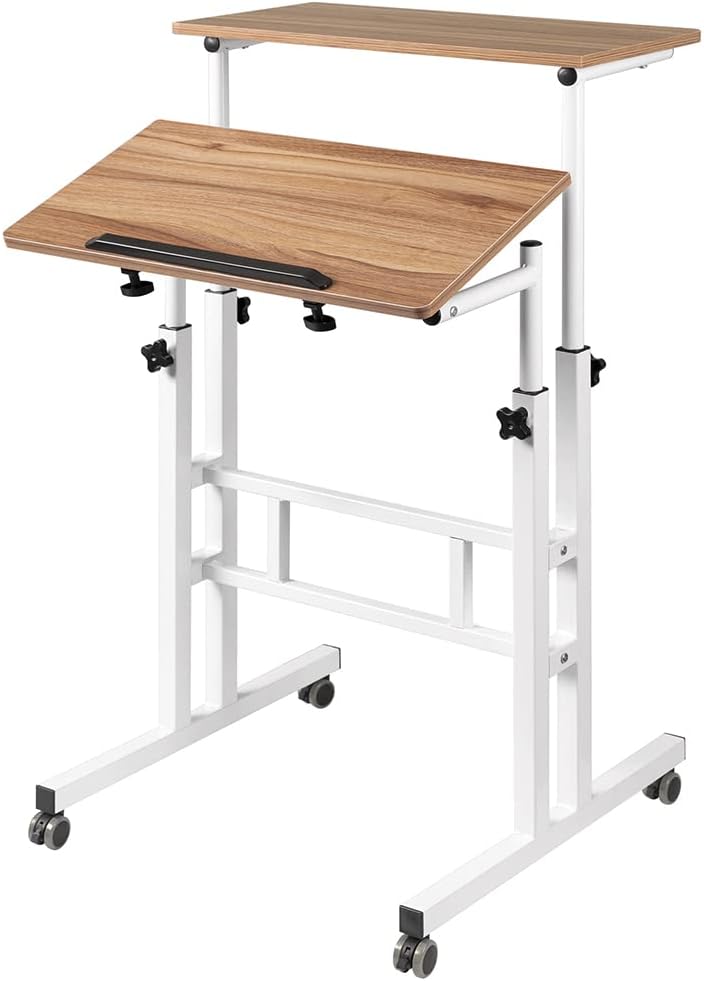 Mobile Standing Desk with Wheels Y35819