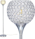 Crystal 1-Light Chrome Finish Floor Lamp with LED Bulb I9540