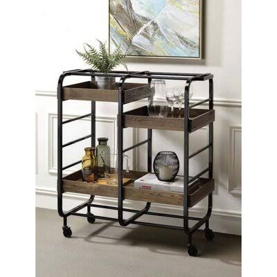 Black Brown Bar Cart O82853