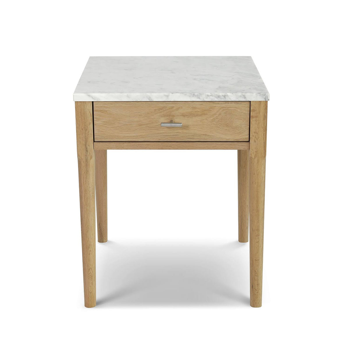 18x22 White Marble Side Table with Walnut Leg M741580