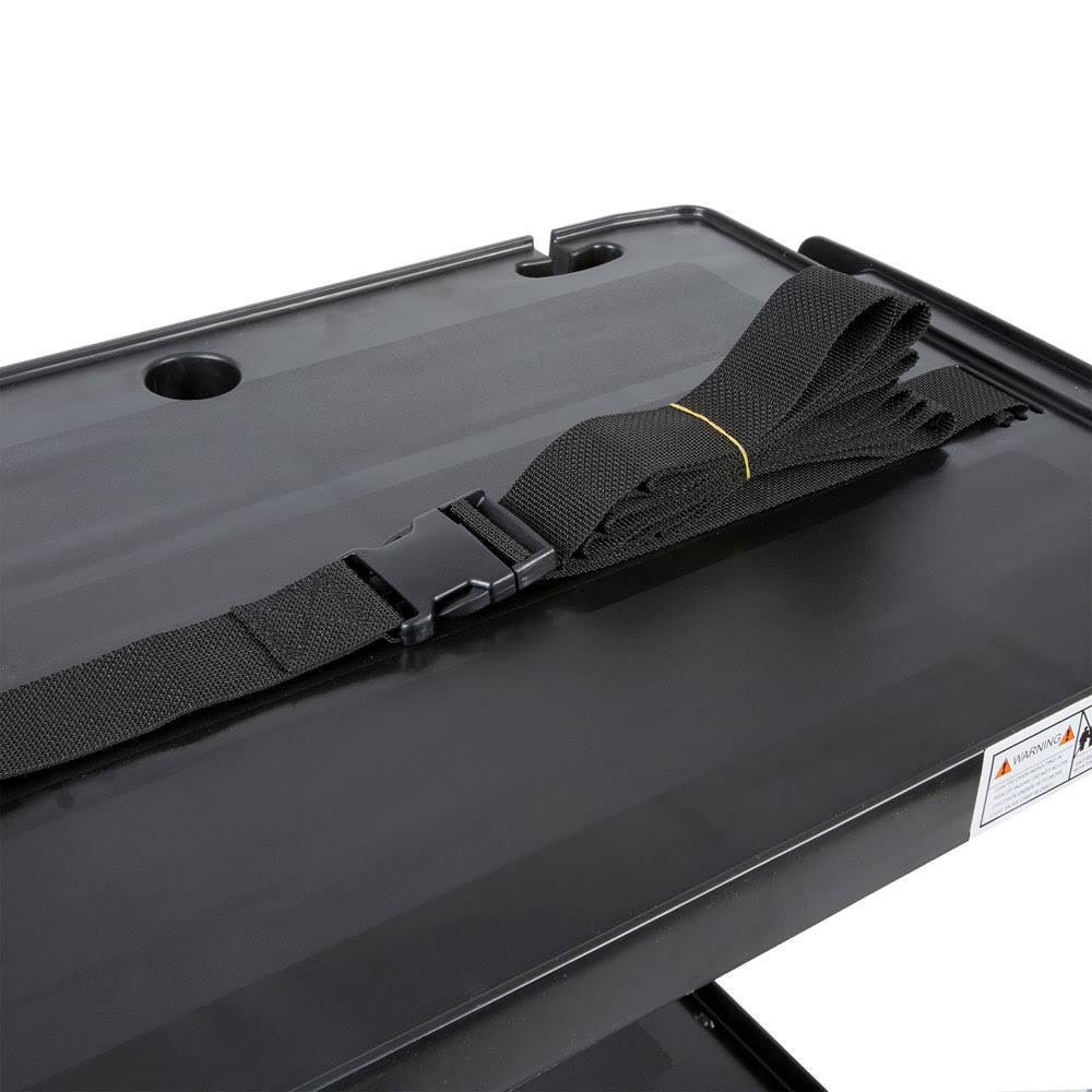Black Three-Shelf AV Cart with Cabinet U750035