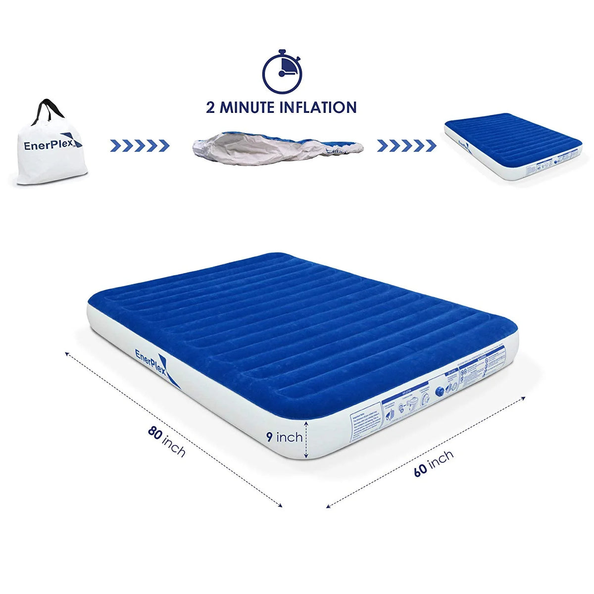 9 Inch Queen Camping Air Mattress with Pump W1199