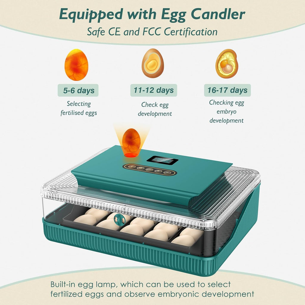 25 Egg Incubator with Automatic Turner and LED Humidity Display C4485