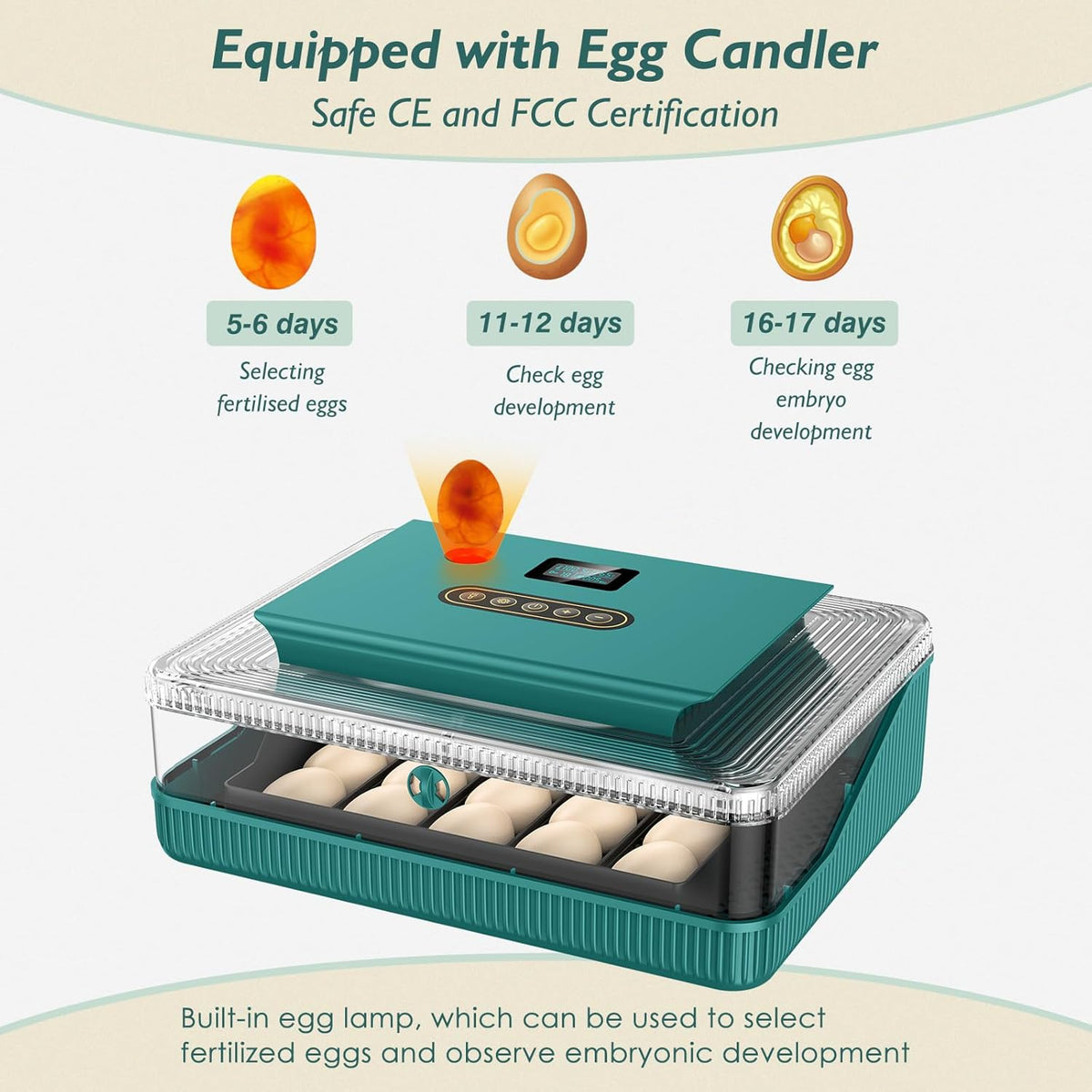 25 Egg Incubator with Automatic Turner and LED Humidity Display C4485