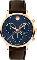 Swiss Quartz Chronograph Watch, Calfskin Strap, 42mm Q450900