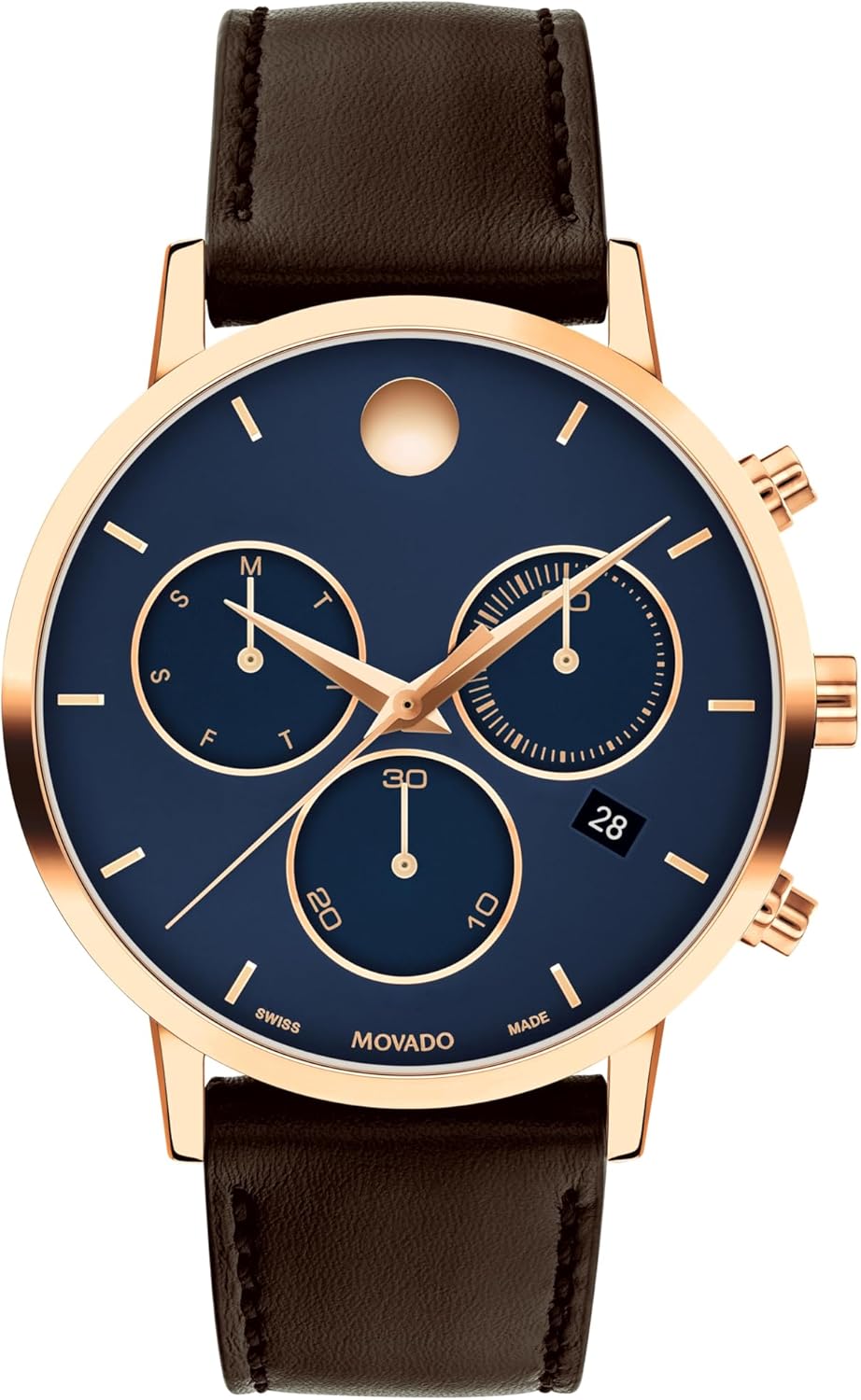 Swiss Quartz Chronograph Watch, Calfskin Strap, 42mm Q450900