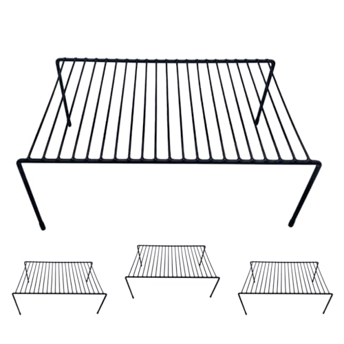 Black 2 Pack Metal Shelf Risers O38204