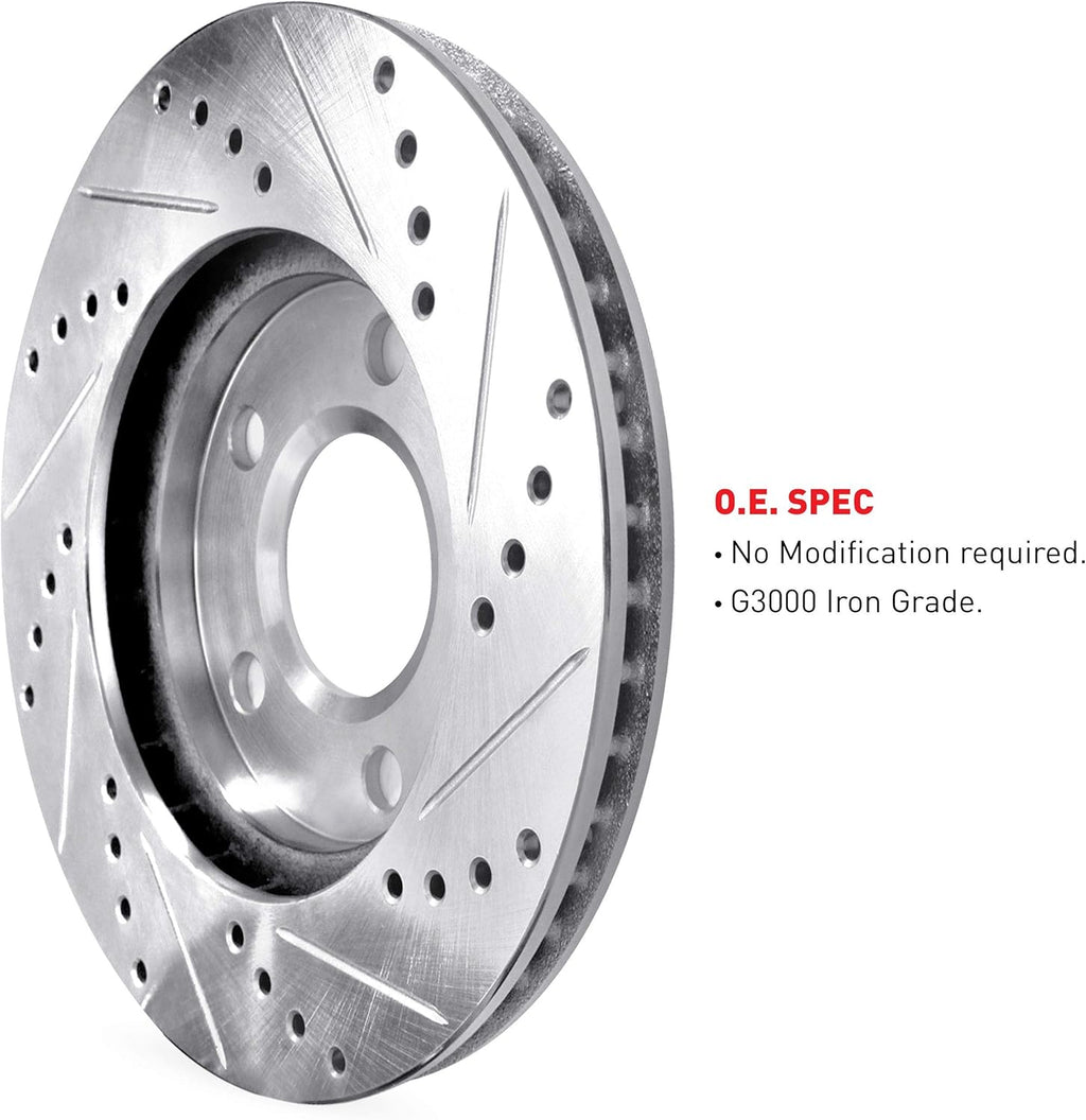 Drilled and Slotted Brake Rotors with Ceramic Brake Pads W530486