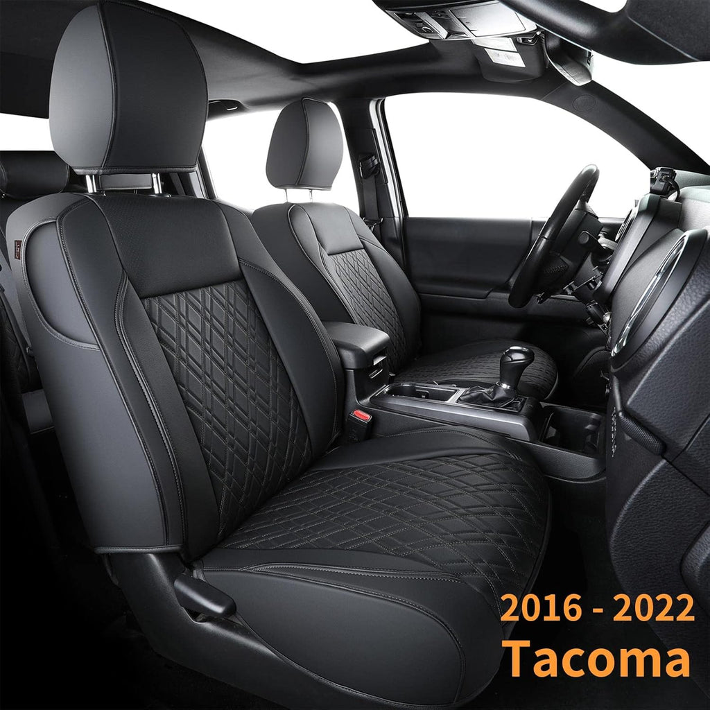 Tacoma Seat Covers Water Proof Faux Leather Full Set Black Red C864155