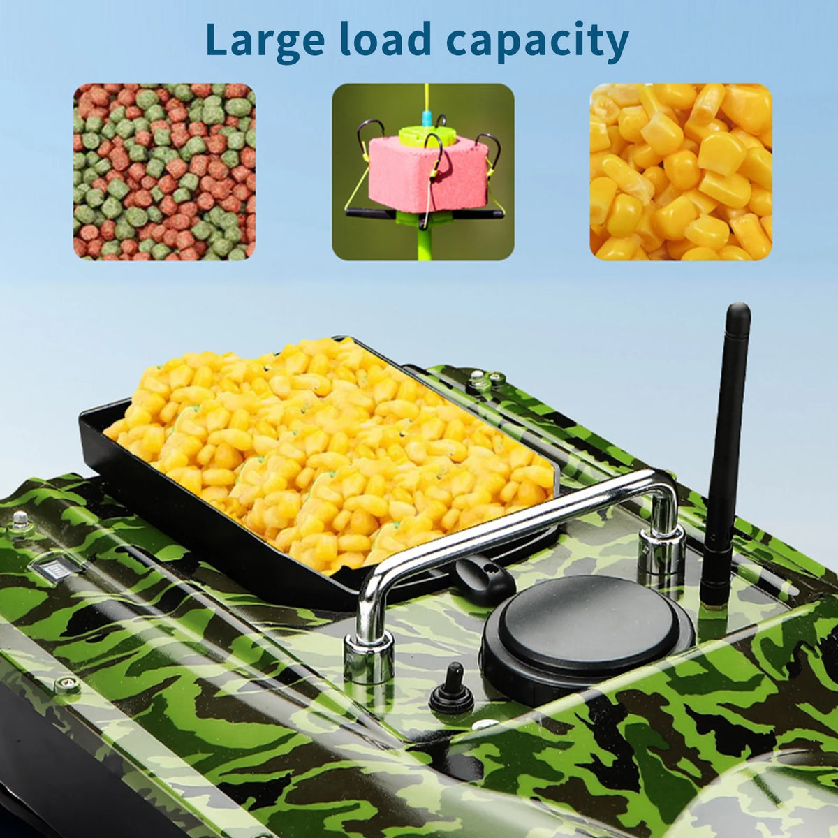12000mah Battery Remote Control Bait Boat with Night Light N9308