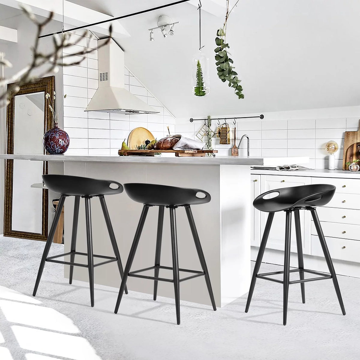 24" Counter Stools Set of 2 Black Q33816