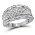 10kt White Gold Diamond Pave Band Ring Size 7 Q196