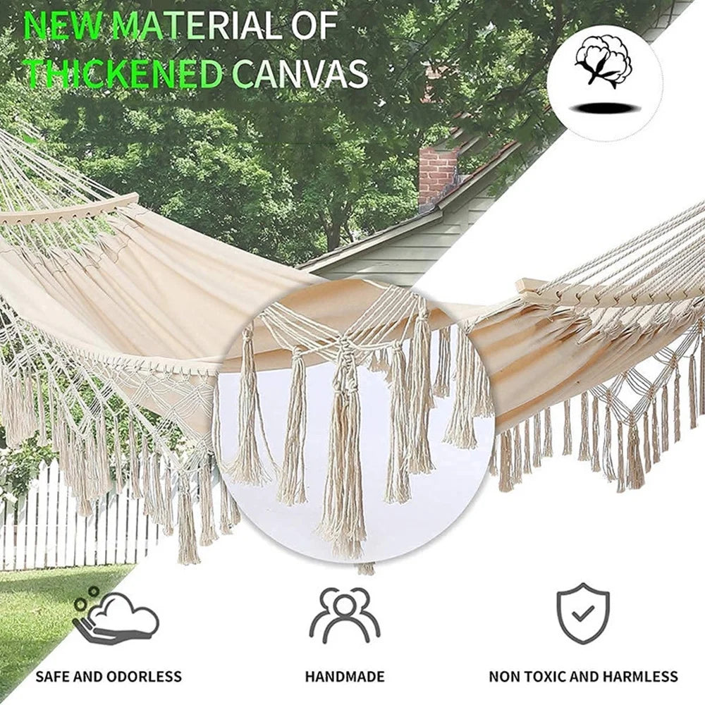 Double Macrame Hammock Swing Bed M386414