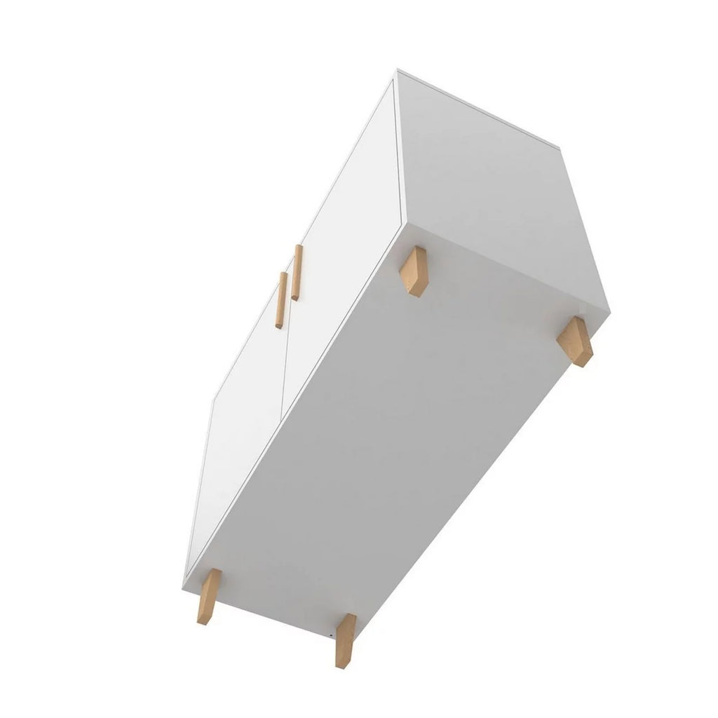 White Double Side Cabinet with 2 Shelves Q245