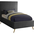 Gray Velvet Twin Bed X459821