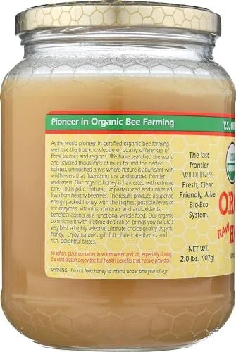 Certified Organic Raw Honey 32oz Pack of 2 K38606