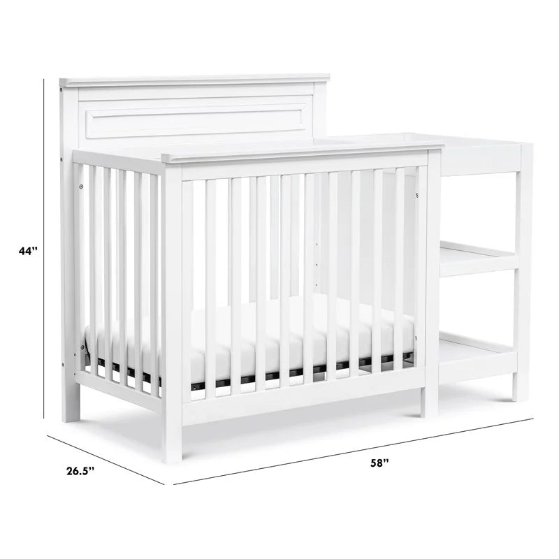 White Wood 4-in-1 Mini Crib & Changer Combo Q99712