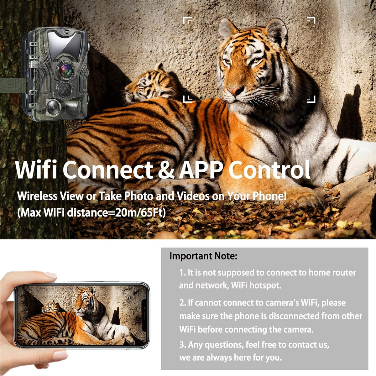 4K 30MP Night Vision Motion Activated Waterproof Trail Camera F365