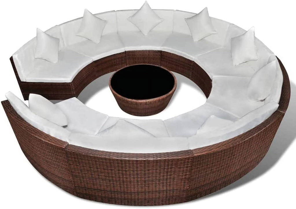 3 Piece Patio Lounge Set with Cushion Solid Acacia Wood F65230