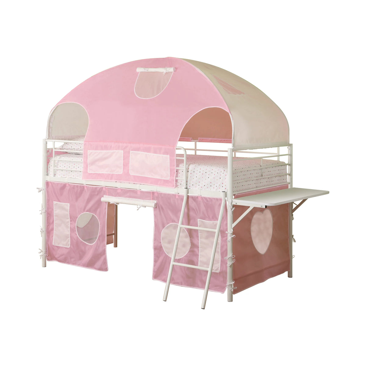 Pink and White Tent Loft Bed K36589