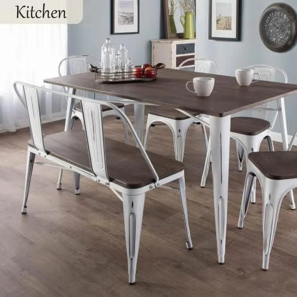 Dining Bench with Back Wood Seat Q2791