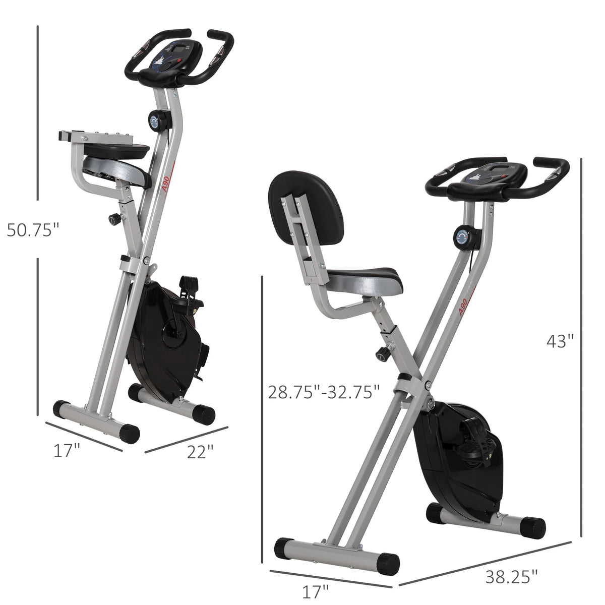 Folding Upright Stationary Indoor Bike with 8 Levels of Magnetic Resistance N5626