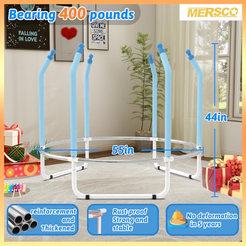55" Kids Trampoline with Basketball Hoop and Safety Enclosure W746