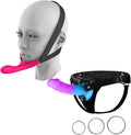 Adjustable Leather Strap-On Harness with 7.9" Silicone Dildo Set of 2 T2233