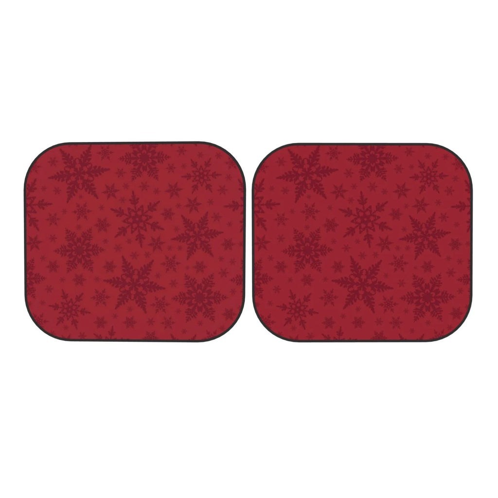 Christmas Red Snowflakes 2 Pack Foldable Car Windshield Sun Shade P955