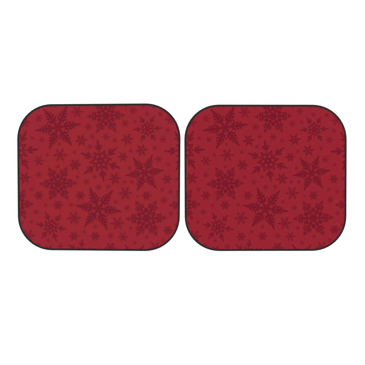 Christmas Red Snowflakes 2 Pack Foldable Car Windshield Sun Shade P955
