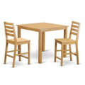 Oak Counter Height Pub Table & 2 Chairs T69398