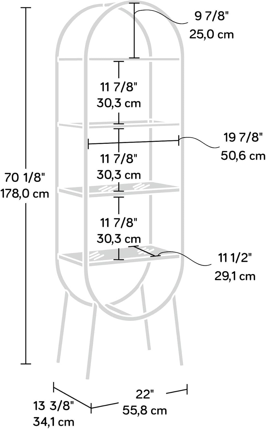 Black Open Shelving A2472