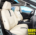 Wine Red Waterproof Faux Leather Seat Covers Full Set for Toyota RAV4 2019 2020 2021 B25297