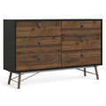 Black 6 Drawer Double Dresser W901336