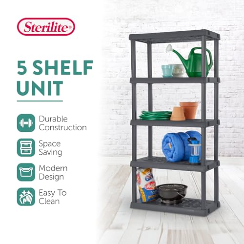 5-Shelf Plastic Storage Shelves P5990